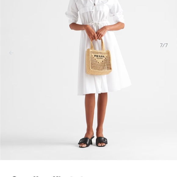 Prada small crochet raffia tote bag - Picture 10 of 16